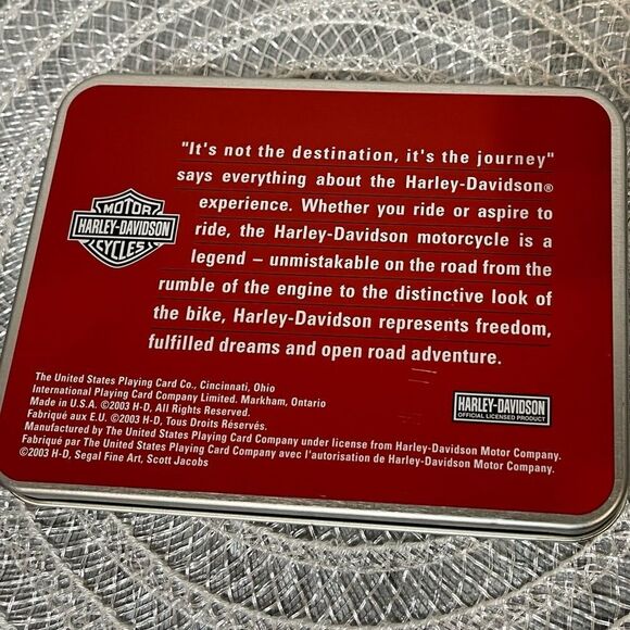 Harley Davidson Limited Edition Playing Cards with Metal Tin NWT - Picture 3 of 4